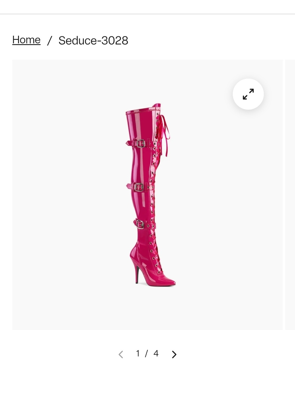 Seduce Patent Over-the-Knee Lace-Up Boots in Hot Pink